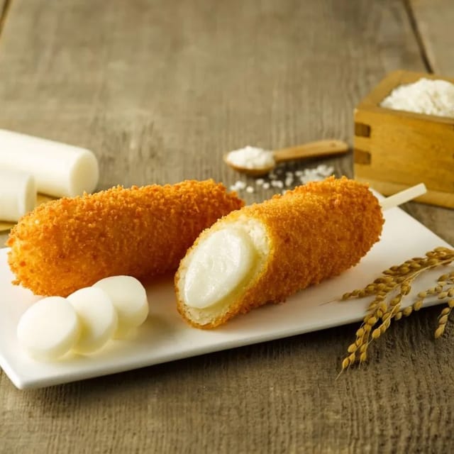 Mozzarella & Rice Cake Corndog.