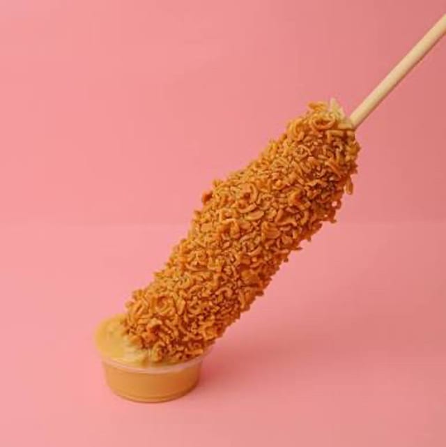 Crushed Ramen Mozzarella Corndog.