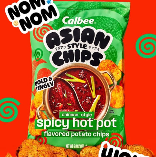 Calbee Chinese Spicy Hot Pot Chips.
