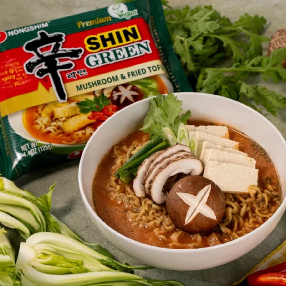 Shin Green “Mushroom & Fried Tofu Broth” Ramen