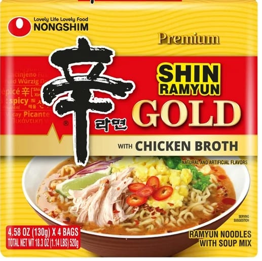 Shin Gold “Spicy Chicken Broth” Ramen.