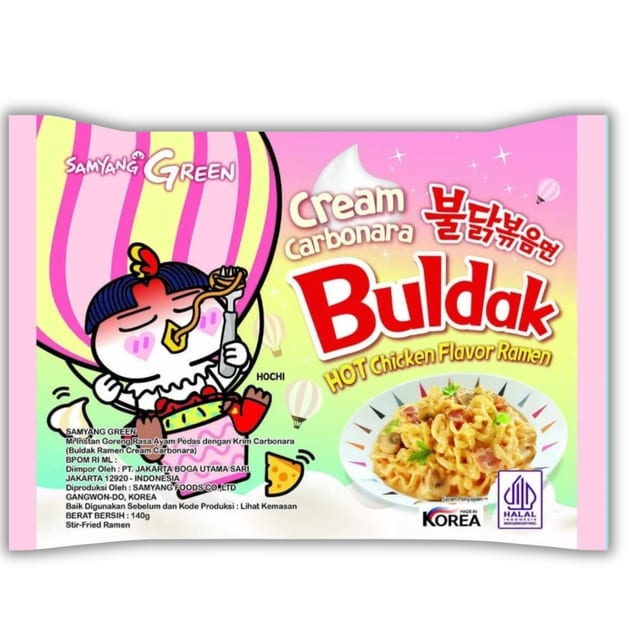 Buldak Cream Carbonara Ramen.