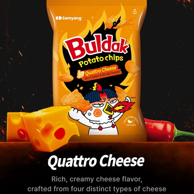 Buldak Quattro Cheese Chips.