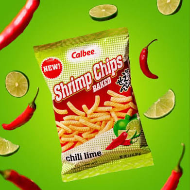 Calbee Chili Lime Shrimp Chips.