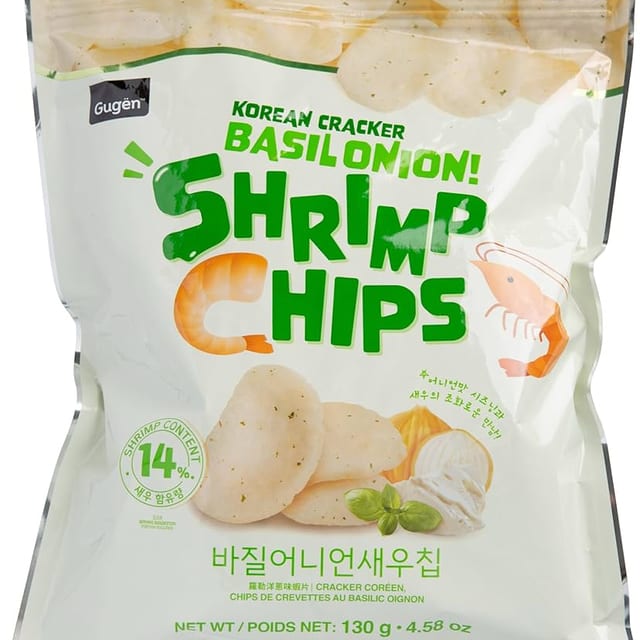 Gugen Basil Onion Shrimp Chips.