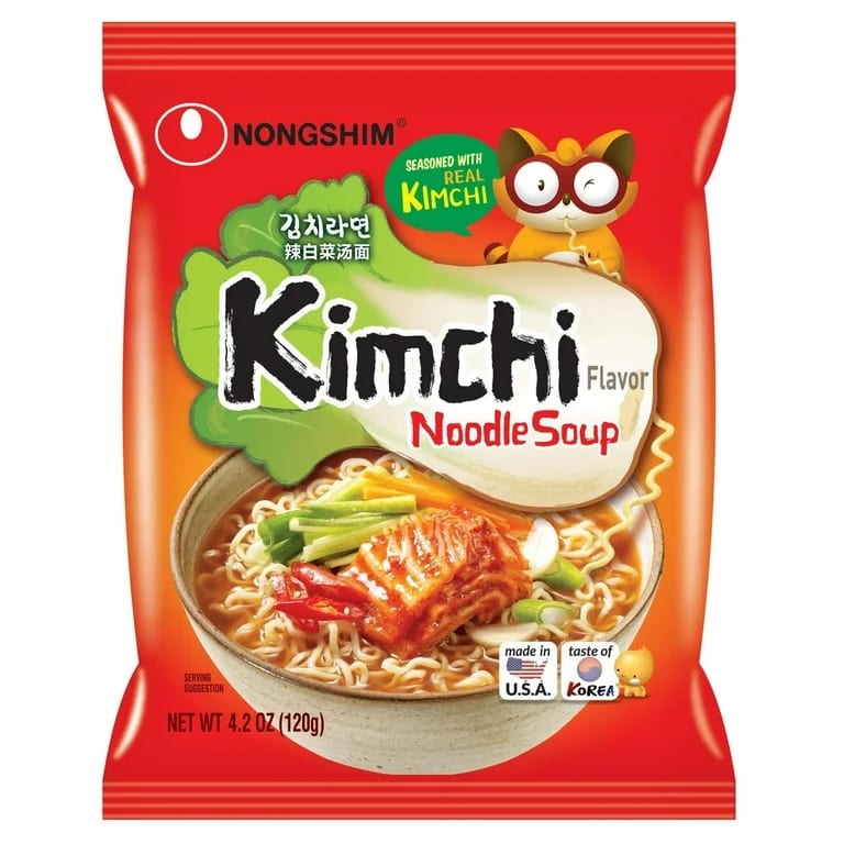 Nongshim Spicy Kimchi Ramen.