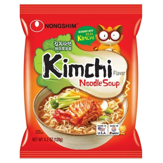 Nongshim Spicy Kimchi Ramen.