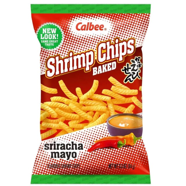 Calbee Sriracha Mayo Shrimp Chips.