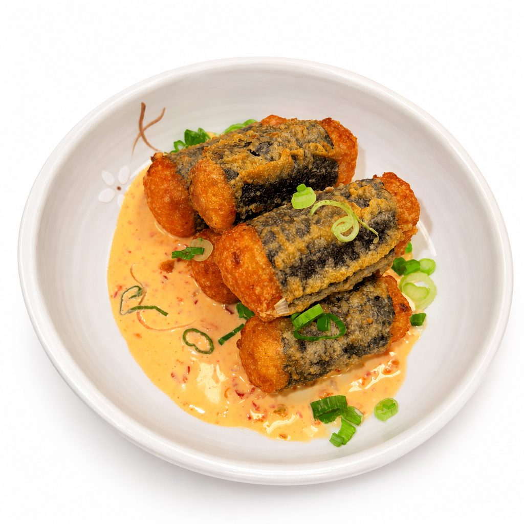 Fried Mini Kimchi Gimbap.