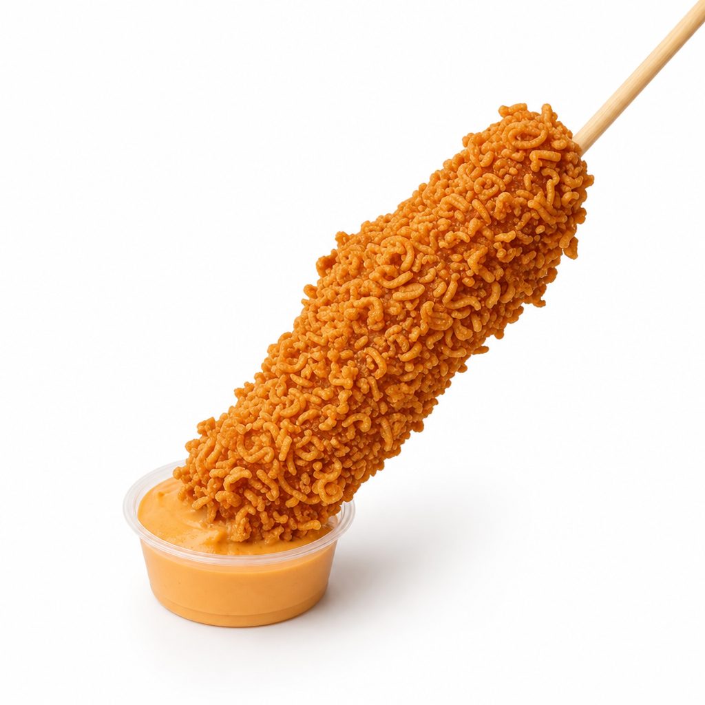 Crushed Ramen Mozzarella Corndog.