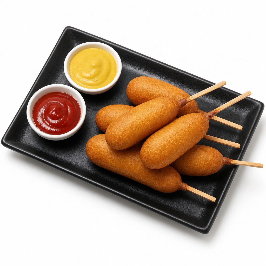 Jalapeno Mozzarella Fish Sausage Corndog.